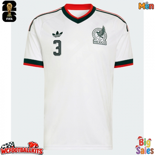 Mexico Cesar Montes #3 Replica Away Stadium Shirt World Cup 2026 Short Sleeve